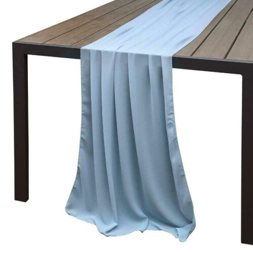 ZOELNIC chiffon wedding table runner blue 28 x 120 inch 2