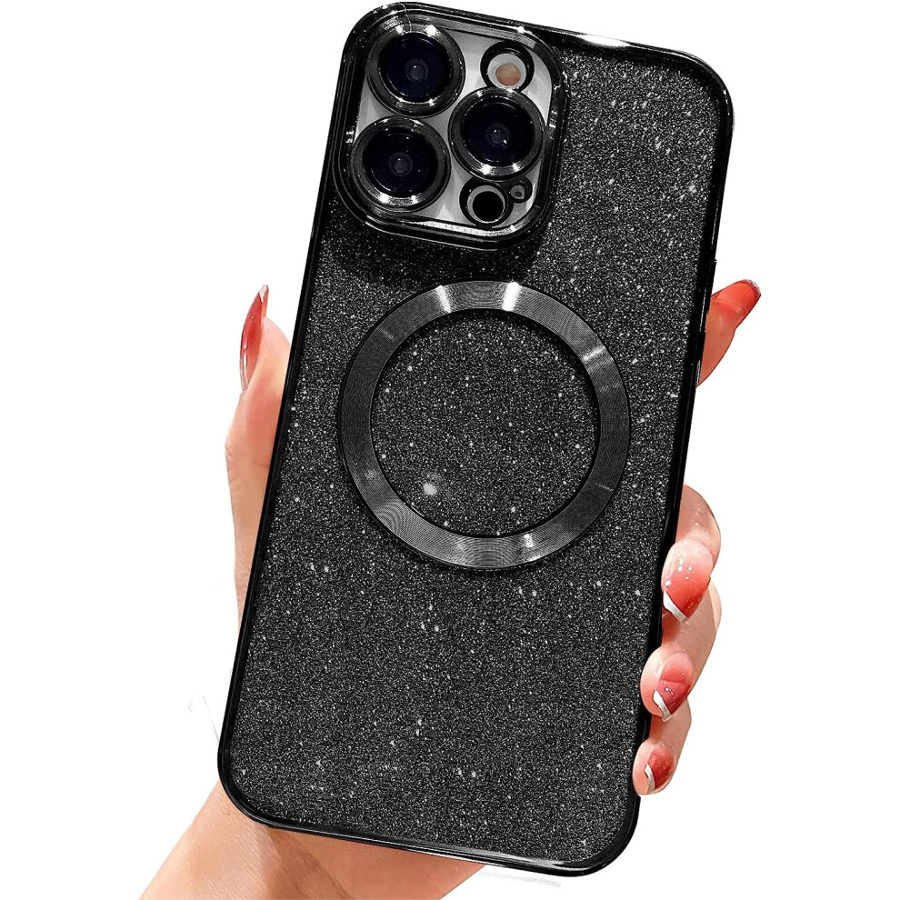 Iphone 14 Pro Max 6.7" Magnetic Glitter Case Black 301029621024