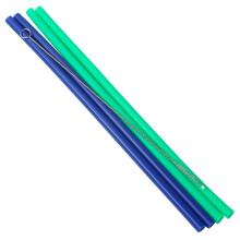 Pailles Eco Chef Craft avec Brosse, 5mm Diamètre Set de 4, Vert/Bleu
