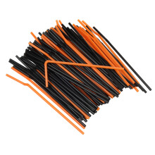 Pailles Flexibles Halloween en Plastique Chef Craft, 8 Pouces, 100 Pièces, Noir/Orange
