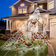 Décoration d'araignée pour Halloween, yeux rouges, pattes flexibles, 1 paquet
