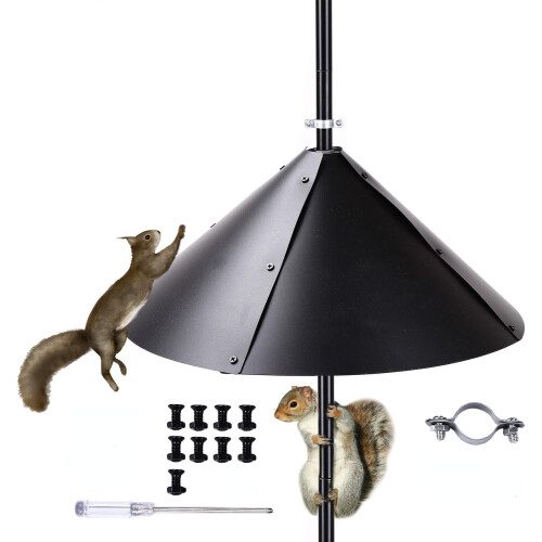 Squirrel Baffle for Bird Feeder Pole Black