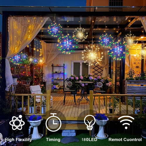 Firework Fairy Lights 180 LED 8 Modes 3 Pack 1