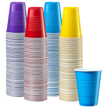 Comfy Package [240 Compte] 9 oz. Gobelets Plastiques Jetables - Couleurs Assorties