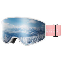 OutdoorMaster Pulse Skibrillen, rahmenlos, OTG, zylindrische Schneebrillen mit Lock & Fit Linsensystem, Silber Vlt 15%