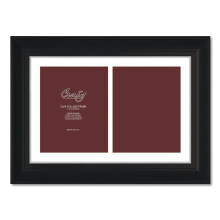 Craig Frames 21834700BK 12 by 18-Inch Black Picture Frame, Single White Collage Mat with 2-8 by 10-Inch Openings