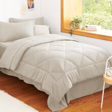 Ensemble de Couette CozyLux Twin XL Beige - 5 Pièces Lit Extra Long, Literie pour Collège, Set Doux