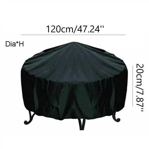 Κάλυμμα BBQ Μαύρο 120x20cm Στρογγυλό Εξωτερικού Χώρου Αδιάβροχο UV