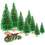 Mini Christmas Trees with Wood Base 8 pcs 1
