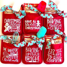 Christmas potholders with pocket farmhouse style 1 pair
