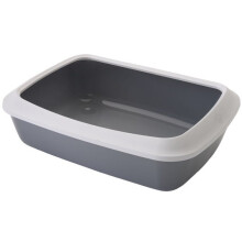 Savic | Iriz | Oval kattlåda med kant 42 cm - Grå 42 cm