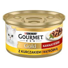 GOURMET GOLD -KISSANRUOKA KANA-MAKSA KASTIKKEESSA 85 g NESTLÉ