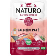 Naturo | Gabonamentes pástétom | Macska tasak 85g - Felnőtt | Lazac 85g
