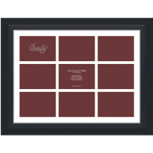 Craig Frames 21834700BK 17 by 23-Inch Black Picture Frame, Single White Collage Mat with 9-5 by 7-Inch Openings