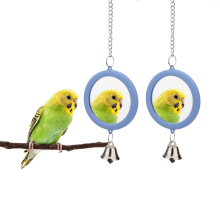 Bird Mirror with Bell for Cockatiel and Parakeet 1 or 2 pcs