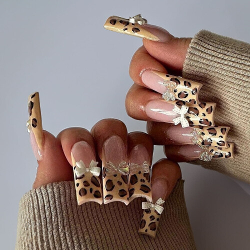 Yoyauz Leopard Print Pressed Nails Full Coverage24PCS