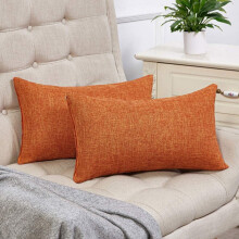Capas de Almofada Lombar Laranja Queimado 30x50cm (Conjunto de 2)