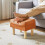 Footstool Ottoman Faux Leather 16-inch 4
