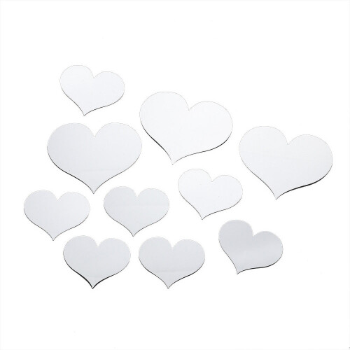 Love Heart Acrylic 3D Mirror Wall Sticker 10pcs 2