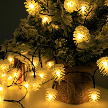 Solar Pinecone String Lights 8 Flashing Modes