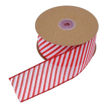Fita de Natal com arame e estampa transparente, 5 cm de largura