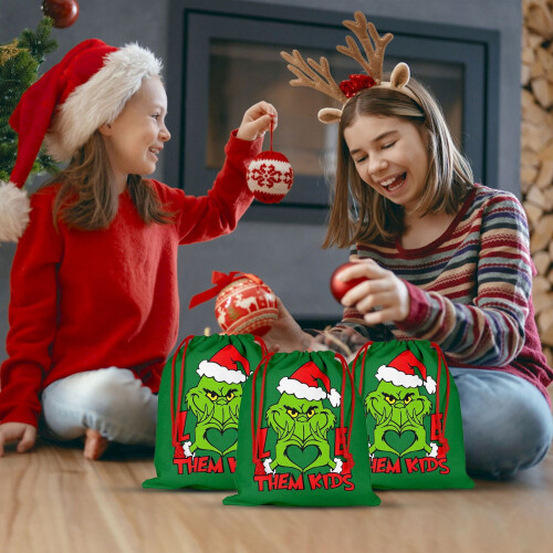 Christmas sack canvas drawstring gift bag large 2