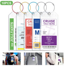 Cruise Luggage Tags with Loop Waterproof Zip Seal Holders