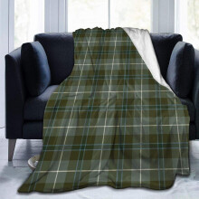 Duncan Clan tartan throw blanket brown gray flannel 50x60 in