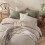 Boho Queen Comforter Set Beige Microsuede 3-Piece 2