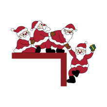 Santa and Reindeer Door Topper Holiday Decor 1 Piece