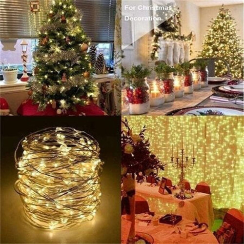 ZOELNIC copper wire string lights warm white 100 LED 2 pcs 2