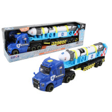 Transportador de cohetes Daron con remolque articulado, plataforma de lanzamiento, luces y sonidos