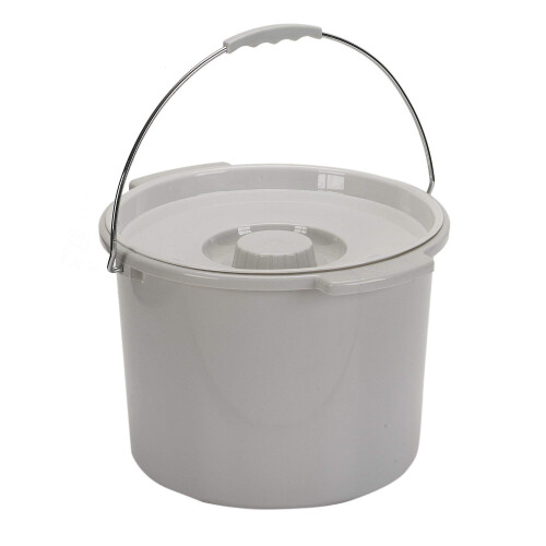 Drive Medical Commode Emmer met Deksel 12 Quart Grijs, 2.38 Pond