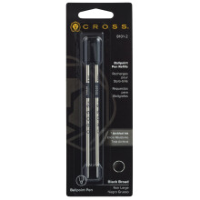 Rechargeable pour Stylo Bille Cross - Noir - Large - Paquet Double
