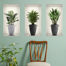 YOTQUSKI 3D plant wall stickers for living room bedroom