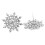 Women's snowflake rhinestone ear studs silver 1