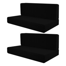 Capas de assento Yotijar RV, estilo banco macio, 2 peças, pretas