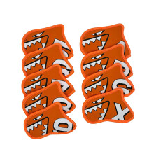 Set van 9 oranje golfclubhoesjes