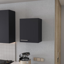 So- Hi Wandkast in Melamine met Eén Deur, Zwart
