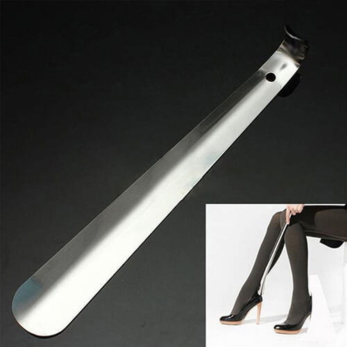 Yesbay metal shoe horn silver durable long handle