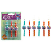 Disney Stitch Geburtstagskerzen | 6 Kerzen für Kuchen, Orange, Blau & Gelb, Lilo & Stitch Party