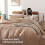 Twin Comforter Set Beige Vertical Stripe 5-Piece 5