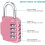 YZhouD 4-digit combination padlock pink 3