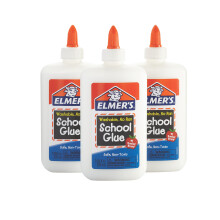 Pegamento Escolar Líquido Elmer's, Blanco, Lavable, 7.625 Onzas, Kit de 3