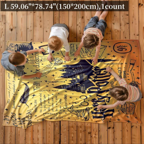 Manta macia e quente com estampa de castelo, 127 x 152 cm (50 x 60 polegadas). 2