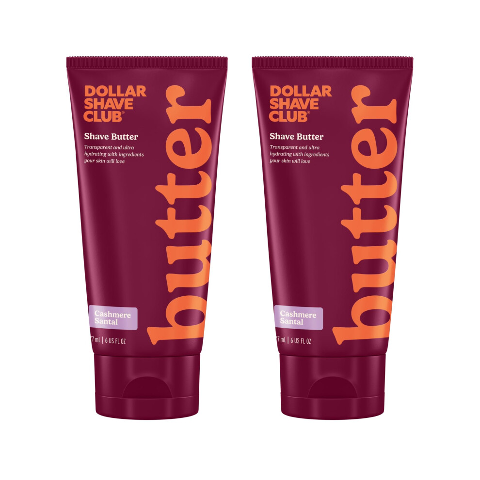 Dollar Shave Club For Women | 2 Pack Cashmere Santal Shave Butter (6 Fl Oz) | Translucent Shaving Cream For Sensitive Skin, Womens Shave Cream, Womens
