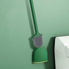Silicone Toilet Brush with Holder Flat Head 1 Piece
