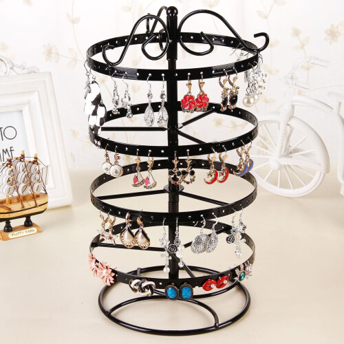 Yesbay Earring Holder Organizer 4-Tier Rotating Stand
