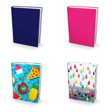 Wiederverwendbare Buchumschläge 4er Set. Jumbo 9x11 Lehrbuchhüllen für die Schule. Passend für große Hardcover-Bücher.