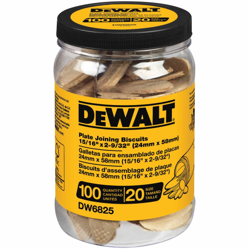 DeWalt DEWALT 100-Pack Plaatverbinder Biscuits voor Houtbewerking (DW6825)
